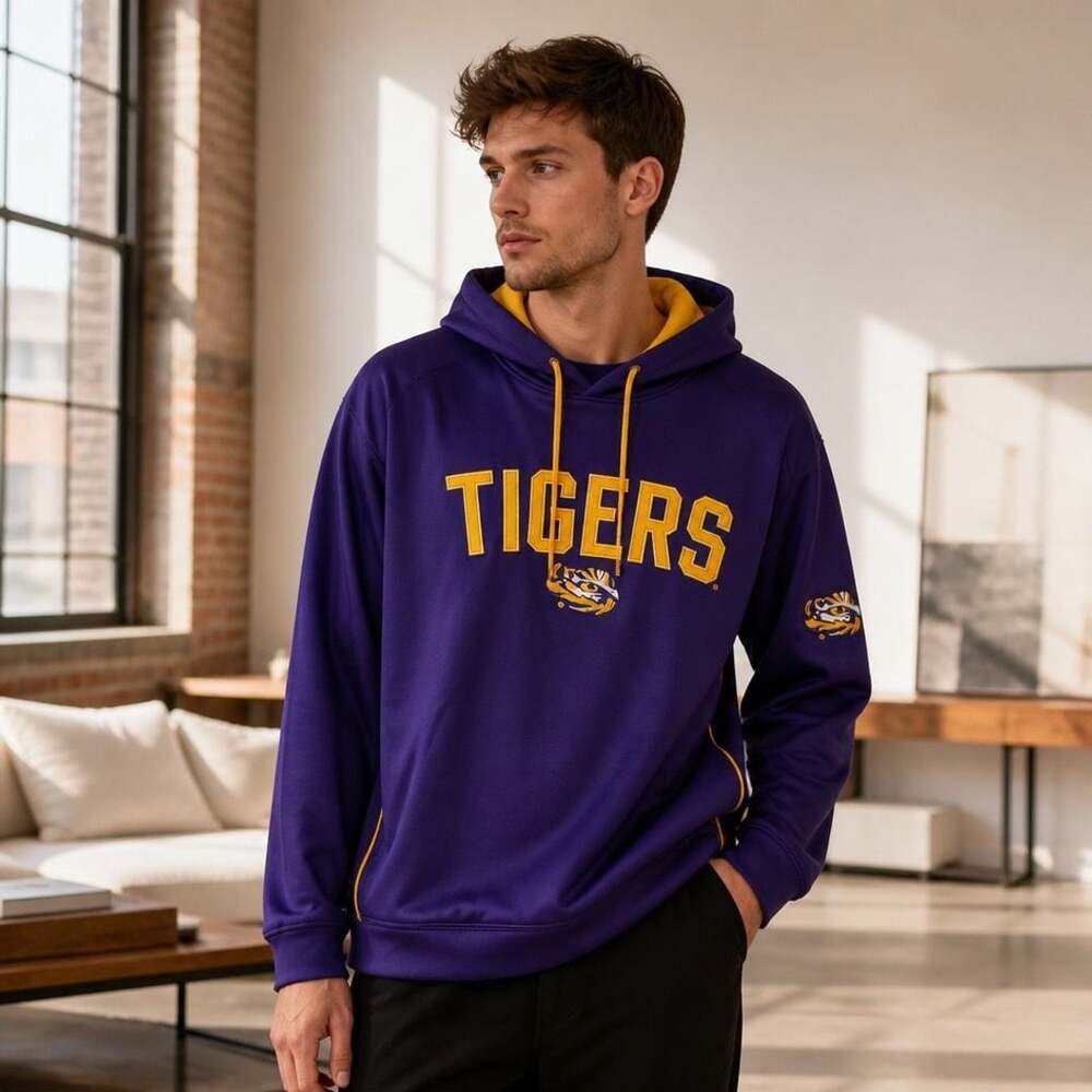 Knights Apparel LSU Tigers Purple and Gold Polyester Hoodie XL/XG
